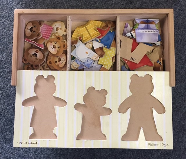 Melissa and doug wooden bear dress up on sale